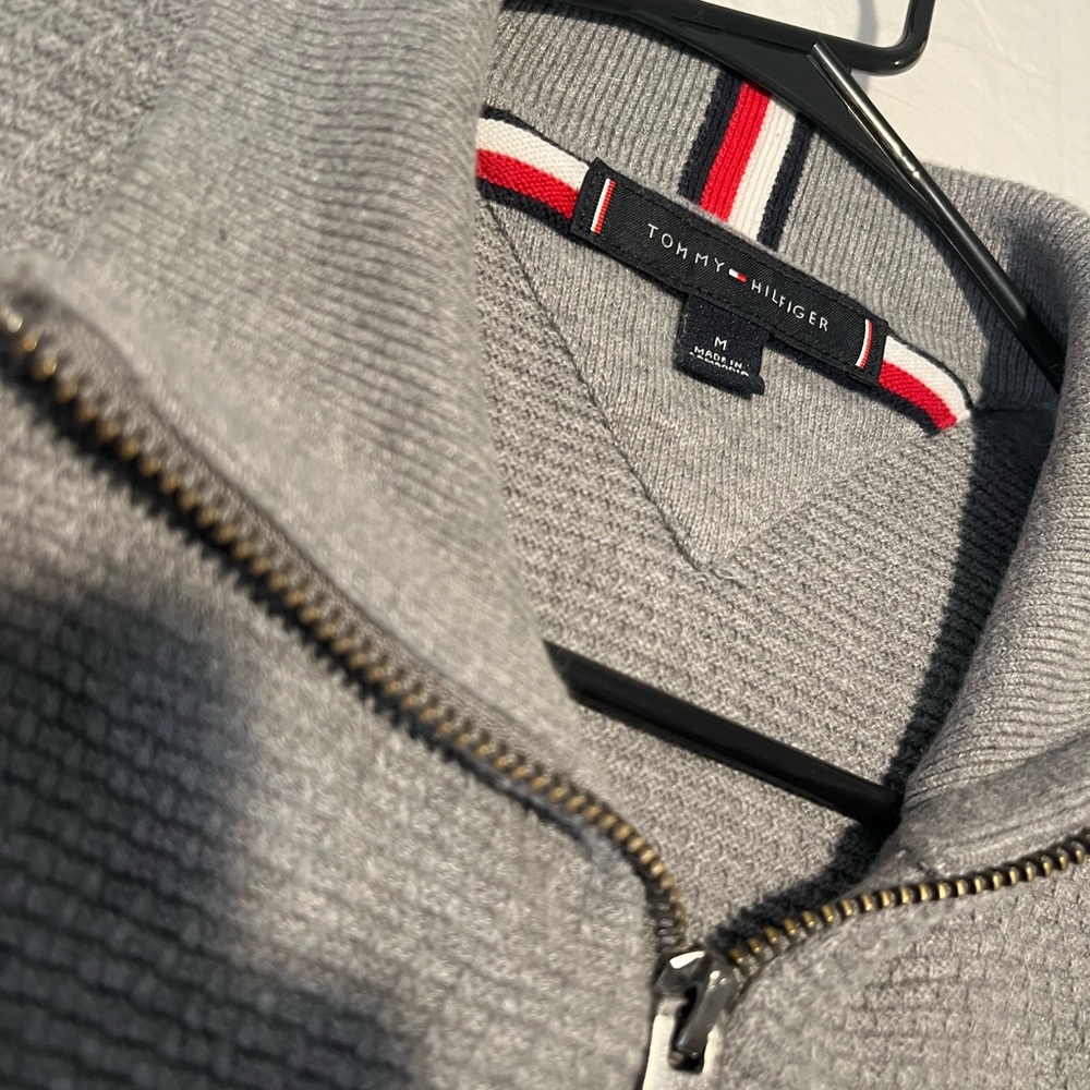 Tommy Hilfiger Men's Zip-Up Sweater in Gray